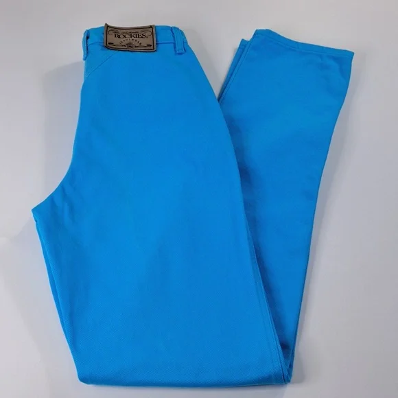 Rockies Robin Egg Blue High-Rise Western Jeans Waist 26" Inseam 37 - Picture 5 of 16